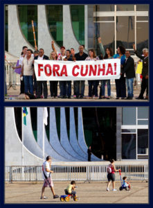 Manifestantes comemoram na frente do Supremo Tribunal Federal a saída. Já nesse fim de semana, no mesmo lugar, famílias passeiam, serenas, em clima de tranquilidade. 