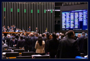 Sessão do Congresso no plenário da Câmara: deputados e senadores debatem ajuste na economia. Foto Orlando Brito