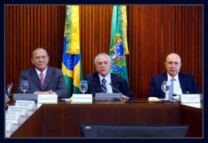 Michel Temer e os ministros Henrique Meirelles e Eliseu Padilha. Foto Orlando Brito