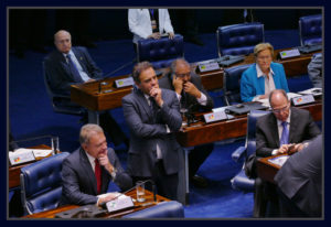 Senadores Aécio Neves, Alvaro Dias, Paulo Paim, Ana Amélia e Fernando Bezerra