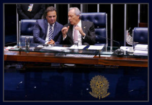 Senador Aécio Neves e Ricardo Lewandowski.