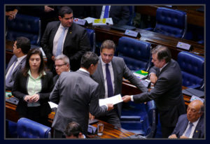 Senadores Simone Tebet, Antonio anastasia, Ricardo Ferraço, Aécio Neves e Cássio Cunha Lima.