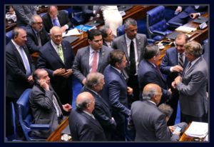 Senadores Aloysio Nunes, Lasier Martins, Davi Alcolumbre, Tasso Jereissati, Aécio Neves, Agripino Maia e os deputados José Guimarães e Pauderney Avelino.
