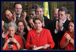 Dilma Rousseff durante pronunciamento sobre o resultado de seu impeachment no Senado. Fotos Renato Alves/ObritoNews