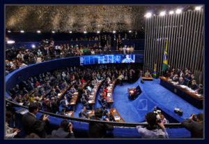 Dilma Rousseff discursa durante sessão do impeachment. 