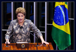 Dilma Rousseff discursa durante sessão do impeachment.