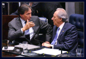 Presidente do Supremo Tribunal Federal (STF), Ricardo Lewandowski e o senador Eunício Oliveira.
