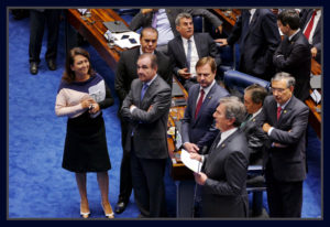 Senadores Fernando Collor, Kàtia Abreu, José Agripino, Wellington Fagundes, Acir Gurgacz, Romero Jucá e Eduardo Amorim.