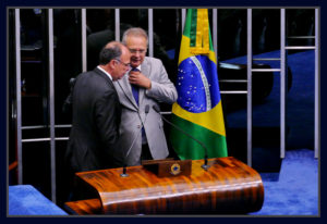 Senadores Fernando Bezerra e Renan Calheiros.