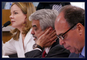 Senadores Gleisi Hoffmann, Humberto Costa e Fernando Bezerra. Foto Orlando Brito
