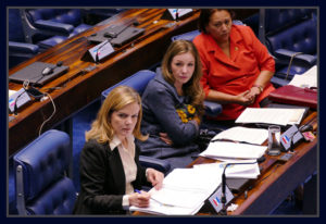 Senadoras Gleisi Hoffmann, Vanessa Grazziotin e Fátima Bezerra.
