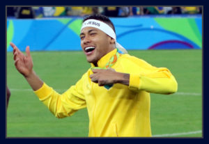 A alegria de Neymar no fim do jogo. Foto Evandro Teixeira