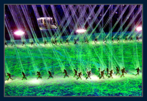 O belo visual da festa de abertura dos Jogos Olímpicos do Rio. 