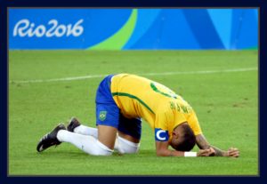 Neymar, após o pênalti-medalha de ouro. Foto EvandroTeixeira