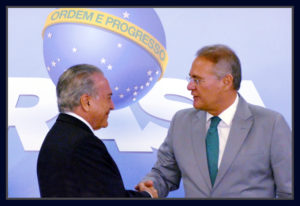 Presidente Michel Temer e o senador Renan Calheiros.