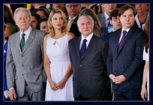 Presidente Michel Temer, acompanhado da primeira-dama Marcela Temer, Ricardo Lewandowski e Rodrigo Maia no desfile do 7 de Setembro. Foto Orlando Brito
