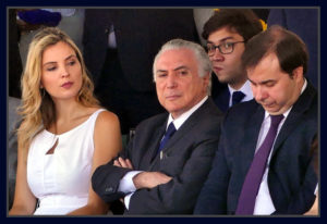 Presidente Michel Temer, a primeira-dama Marcela Temer e Rodrigo Maia. Foto Orlando Brito