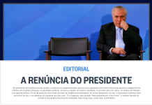 O Globo pede renúncia de Michel Temer