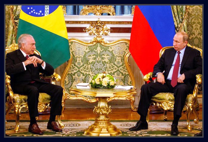 Presidente Michel Temer e o presidente russo, Vladimir Putin. Foto Beto Barata/PR